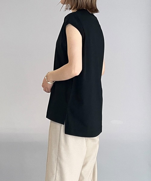 PICCIN（ピッチン）の「ラウンドネックフレンチスリーブ（Tシャツ/カットソー・レディース・ブラック/ブルーグリーン/オフホワイト・M）」の21枚目の写真