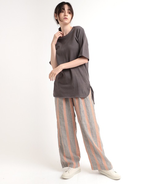 RNA-N（アールエヌエーエヌ）の「M1881 シルクブレンドデザインＴ（Tシャツ/カットソー・レディース・ブラウン/スモークグレー/チャコール/キナリ・MEDIUM）」の8枚目の写真