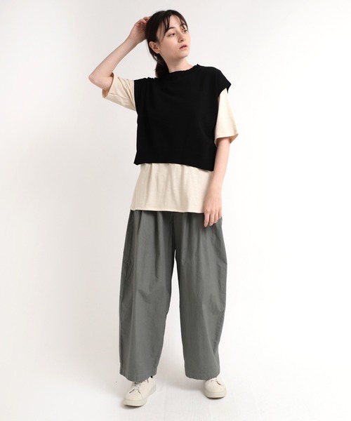 RNA-N（アールエヌエーエヌ）の「M1881 シルクブレンドデザインＴ（Tシャツ/カットソー・レディース・ブラウン/スモークグレー/チャコール/キナリ・MEDIUM）」の10枚目の写真