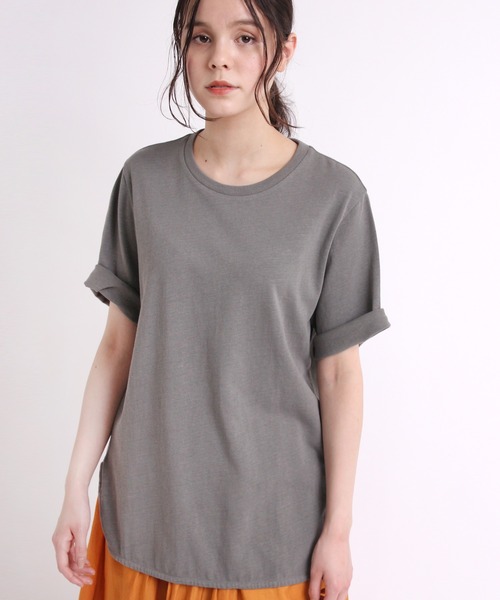 RNA-N（アールエヌエーエヌ）の「M1881 シルクブレンドデザインＴ（Tシャツ/カットソー・レディース・ブラウン/スモークグレー/チャコール/キナリ・MEDIUM）」の5枚目の写真