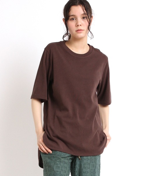 RNA-N（アールエヌエーエヌ）の「M1881 シルクブレンドデザインＴ（Tシャツ/カットソー・レディース・ブラウン/スモークグレー/チャコール/キナリ・MEDIUM）」の6枚目の写真