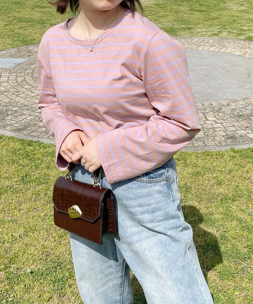 PairPair（ペアペア）の「ボーダーロンT（Tシャツ/カットソー・レディース・ブルー系その他/ピンク系その他・フリー）」の8枚目の写真