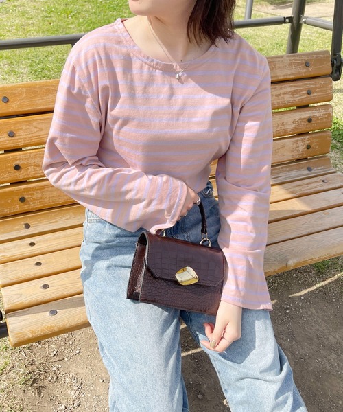 PairPair（ペアペア）の「ボーダーロンT（Tシャツ/カットソー・レディース・ブルー系その他/ピンク系その他・フリー）」の13枚目の写真