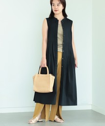 Ray BEAMS | Ray BEAMS / プリーツ キリカエ ノースリーブ ワンピース(ワンピース)