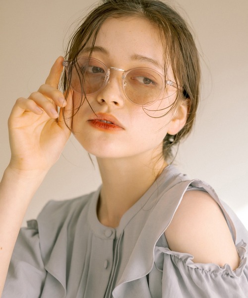 OLIVE des OLIVE（オリーブデオリーブ）の「クリアモカフレームサングラス（サングラス・レディース・ベージュ・FREE）」の3枚目の写真