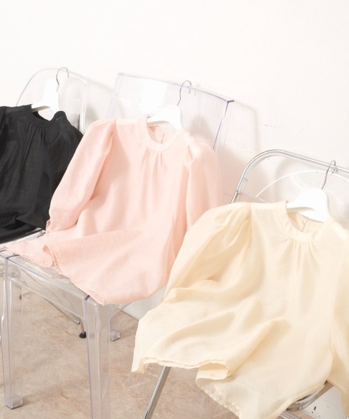 VANNIE U（ヴァニーユー）の「シアーふくりブラウス（シャツ/ブラウス・レディース・ブラック/ピンク/アイボリー・FREE）」の15枚目の写真