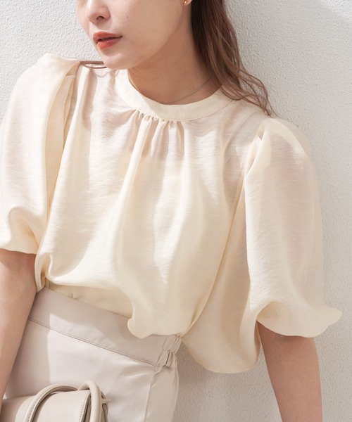 VANNIE U（ヴァニーユー）の「シアーふくりブラウス（シャツ/ブラウス・レディース・ブラック/ピンク/アイボリー・FREE）」の10枚目の写真