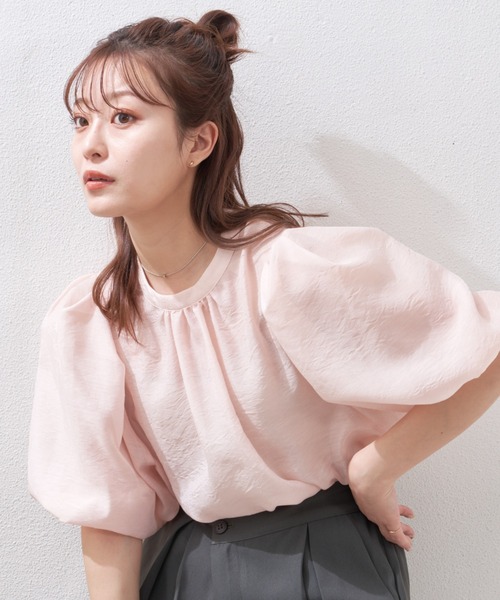 VANNIE U（ヴァニーユー）の「シアーふくりブラウス（シャツ/ブラウス・レディース・ブラック/ピンク/アイボリー・FREE）」の16枚目の写真