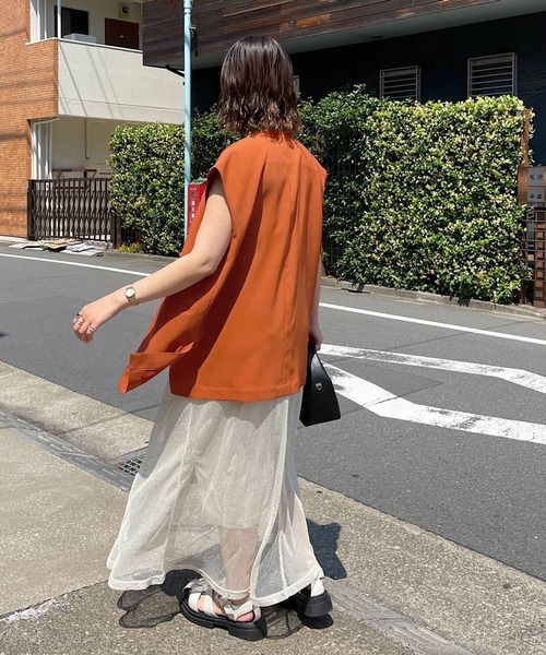 PAGEBOY（ページボーイ）の「WEB限定アイテム / ノーカラージレ（テーラードジャケット・レディース・ブラック/ベージュ/オレンジ・FREE）」の13枚目の写真