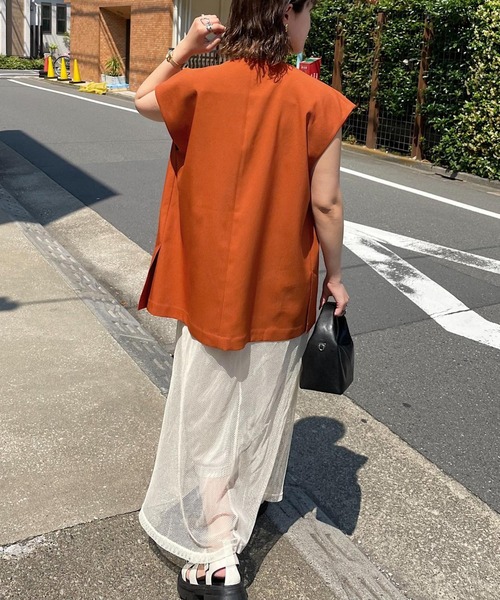 PAGEBOY（ページボーイ）の「WEB限定アイテム / ノーカラージレ（テーラードジャケット・レディース・ブラック/ベージュ/オレンジ・FREE）」の16枚目の写真