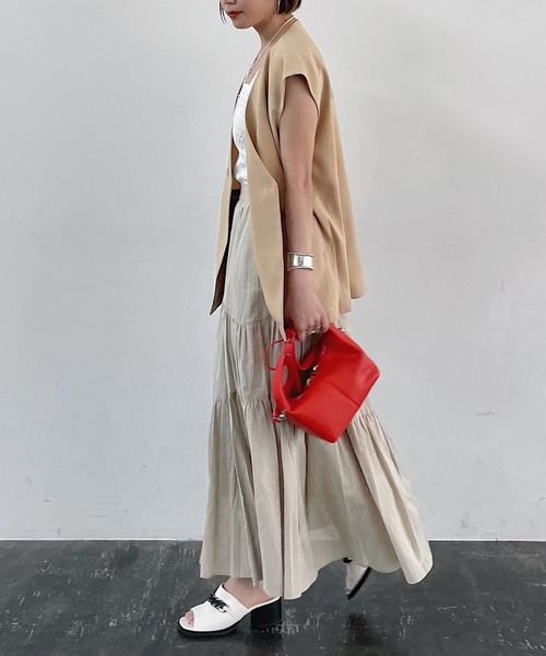 PAGEBOY（ページボーイ）の「WEB限定アイテム / ノーカラージレ（テーラードジャケット・レディース・ブラック/ベージュ/オレンジ・FREE）」の17枚目の写真