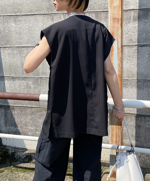 PAGEBOY（ページボーイ）の「WEB限定アイテム / ノーカラージレ（テーラードジャケット・レディース・ブラック/ベージュ/オレンジ・FREE）」の9枚目の写真