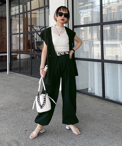 PAGEBOY（ページボーイ）の「WEB限定アイテム / ノーカラージレ（テーラードジャケット・レディース・ブラック/ベージュ/オレンジ・FREE）」の4枚目の写真