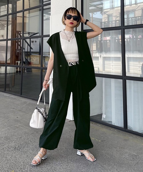 PAGEBOY（ページボーイ）の「WEB限定アイテム / ノーカラージレ（テーラードジャケット・レディース・ブラック/ベージュ/オレンジ・FREE）」の18枚目の写真