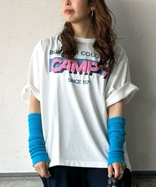 CAMP7（キャンプセブン）の「【CAMP7】発砲プリントＴシャツ（Tシャツ/カットソー・レディース・ホワイト/グリーン/ダークグレー・M/L）」の2枚目の写真