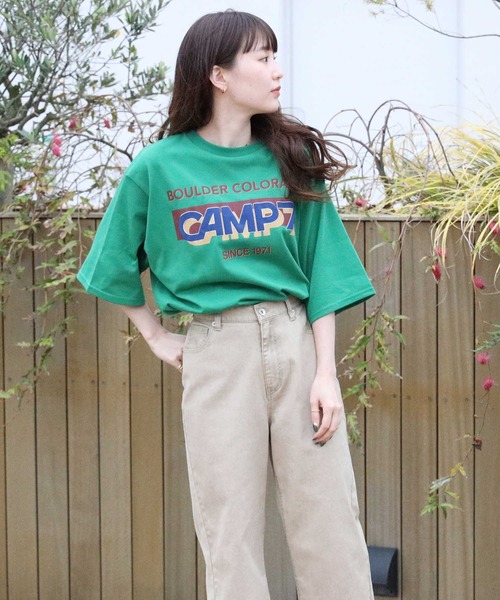 CAMP7（キャンプセブン）の「【CAMP7】発砲プリントＴシャツ（Tシャツ/カットソー・レディース・ホワイト/グリーン/ダークグレー・M/L）」の21枚目の写真