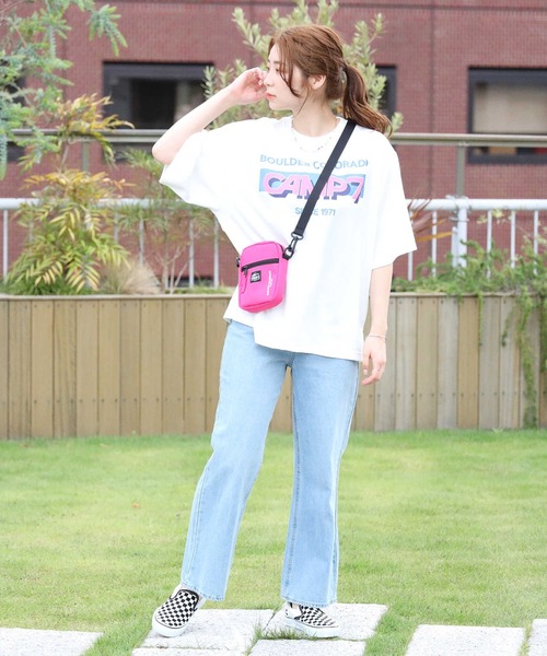 CAMP7（キャンプセブン）の「【CAMP7】発砲プリントＴシャツ（Tシャツ/カットソー・レディース・ホワイト/グリーン/ダークグレー・M/L）」の16枚目の写真