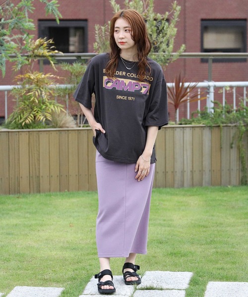 CAMP7（キャンプセブン）の「【CAMP7】発砲プリントＴシャツ（Tシャツ/カットソー・レディース・ホワイト/グリーン/ダークグレー・M/L）」の13枚目の写真