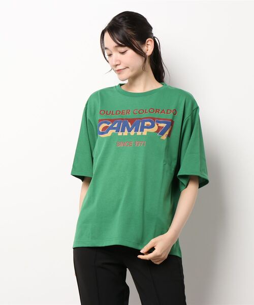 CAMP7（キャンプセブン）の「【CAMP7】発砲プリントＴシャツ（Tシャツ/カットソー・レディース・ホワイト/グリーン/ダークグレー・M/L）」の6枚目の写真