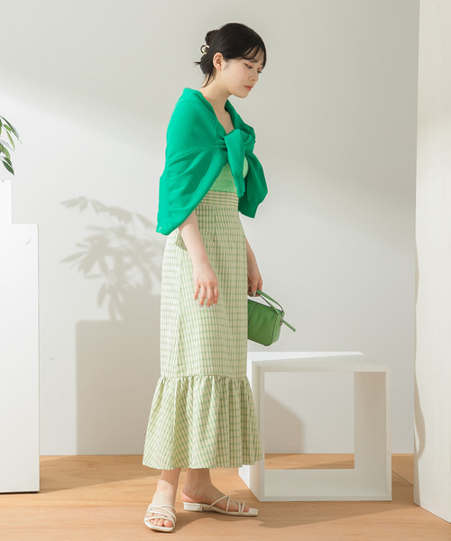HEYUMM(ヘユム)の「サマーチェックティアードスカート(スカート・レディース・レッド/イエロー/グリーン・ONE)」の21枚目の写真