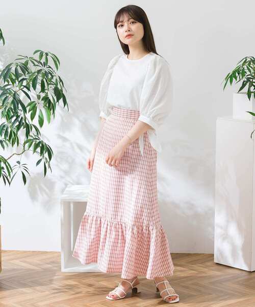 HEYUMM(ヘユム)の「サマーチェックティアードスカート(スカート・レディース・レッド/イエロー/グリーン・ONE)」の15枚目の写真