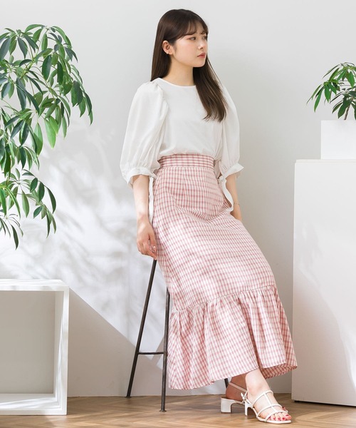 HEYUMM(ヘユム)の「サマーチェックティアードスカート(スカート・レディース・レッド/イエロー/グリーン・ONE)」の18枚目の写真