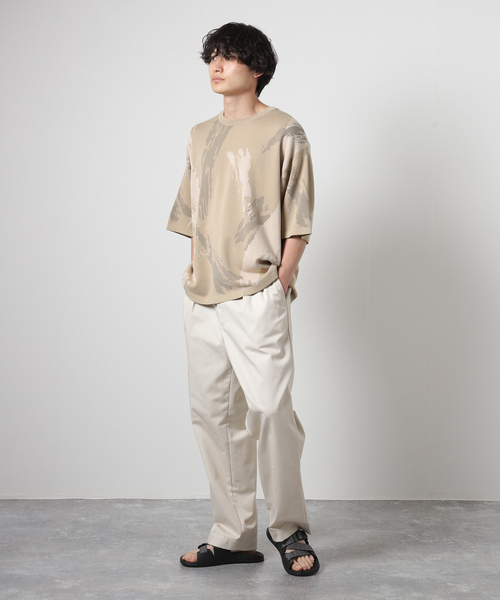 JOURNAL STANDARD(ジャーナルスタンダード)の「14ゲージ SPLASH ジャガード ニットTシャツ(ニット/セーター・メンズ・ブラック/ベージュ/ネイビー/グリーン・MEDIUM/LARGE)」の5枚目の写真