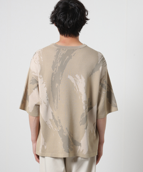 JOURNAL STANDARD(ジャーナルスタンダード)の「14ゲージ SPLASH ジャガード ニットTシャツ(ニット/セーター・メンズ・ブラック/ベージュ/ネイビー/グリーン・MEDIUM/LARGE)」の8枚目の写真