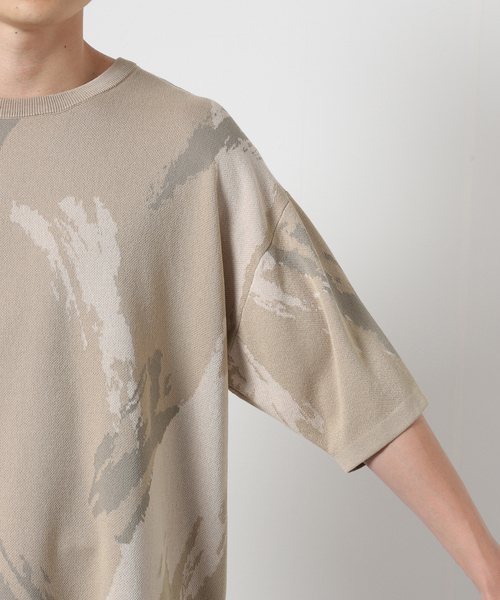 JOURNAL STANDARD(ジャーナルスタンダード)の「14ゲージ SPLASH ジャガード ニットTシャツ(ニット/セーター・メンズ・ブラック/ベージュ/ネイビー/グリーン・MEDIUM/LARGE)」の11枚目の写真