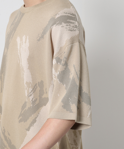 JOURNAL STANDARD(ジャーナルスタンダード)の「14ゲージ SPLASH ジャガード ニットTシャツ(ニット/セーター・メンズ・ブラック/ベージュ/ネイビー/グリーン・MEDIUM/LARGE)」の12枚目の写真