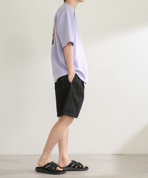 SENSE OF PLACE by URBAN RESEARCH(センスオブプレイスバイアーバンリサーチ)の「ワイドデニムショートパンツ(デニムパンツ・メンズ・ブラック/ライトインディゴブルー・MEDIUM/LARGE)」の8枚目の写真