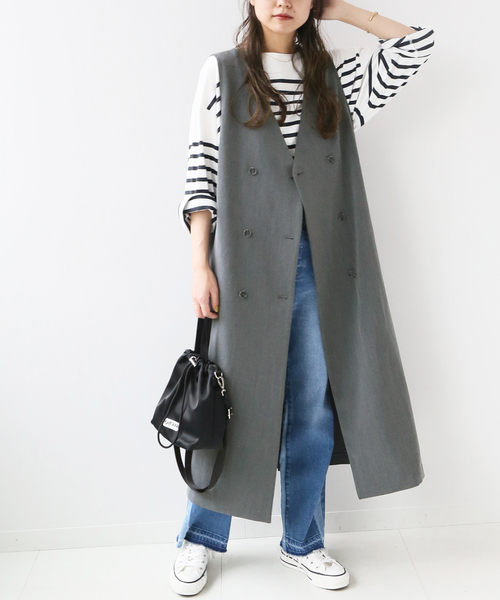 JOURNAL STANDARD relume(ジャーナルスタンダード レリューム)の「TRストレッチダブルボタンジャンパースカート(ジャンパースカート・レディース・ブラック/グレー・FREE)」の12枚目の写真