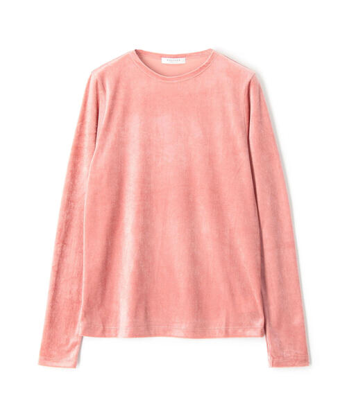 TOMORROWLAND (トゥモローランド)の「レーヨンポリステルベルベット クルーネックプルオーバー(Tシャツ/カットソー・レディース・ブラック/ホワイト/ピンク/ライトグリーン・S)」の4枚目の写真