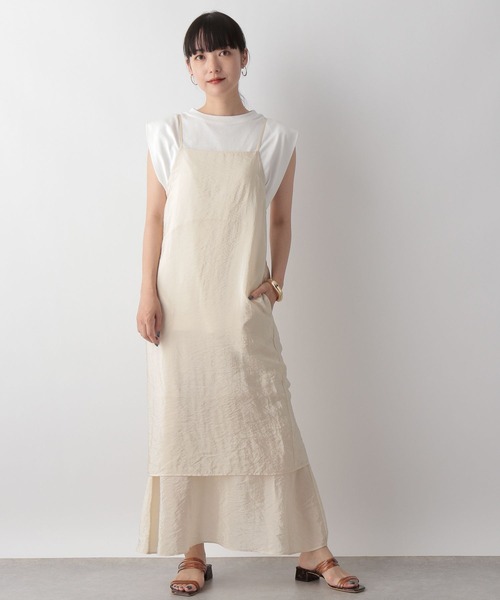 LOWRYS FARM（ローリーズファーム）の「レイヤードフウキャミワンピ　353103（ワンピース・レディース・アイボリー/ブラック/カーキ/ブラウン/イエロー・FREE）」の19枚目の写真