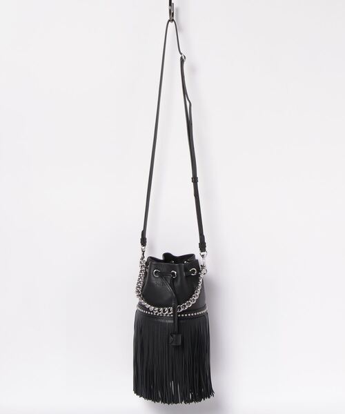 J&M Davidson(ジェイアンドエムデヴィッドソン)の「【J&M DAVIDSON】Mini Fringe Carnival With Studs Black(ハンドバッグ・レディース・ブラック・FREE)」の3枚目の写真