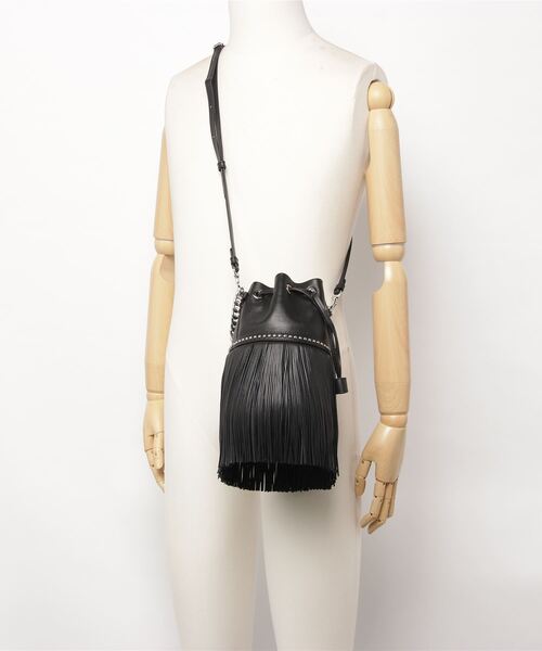 J&M Davidson(ジェイアンドエムデヴィッドソン)の「【J&M DAVIDSON】Mini Fringe Carnival With Studs Black(ハンドバッグ・レディース・ブラック・FREE)」の5枚目の写真