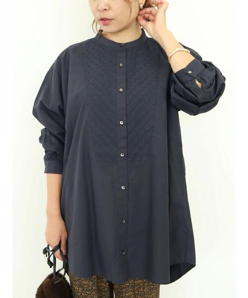 値下げ【美品】plantation JOMONプリント　チュニックシャツ 美品】plantation JOMONプリント チュニックシャツ