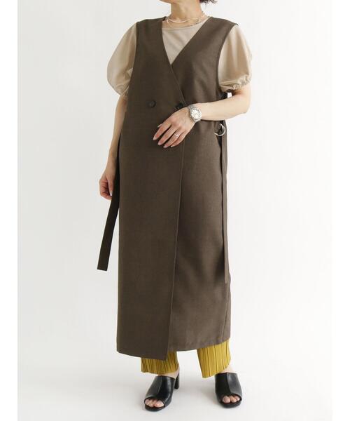 Samansa Mos2 blue（サマンサモスモスブルー）の「◎ダブルボタンジャンパースカート（ワンピース・レディース・ブラック/ベージュ/カーキ・ﾌﾘ-）」の4枚目の写真