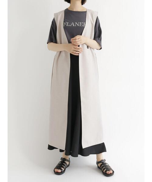 Samansa Mos2 blue（サマンサモスモスブルー）の「◎ダブルボタンジャンパースカート（ワンピース・レディース・ブラック/ベージュ/カーキ・ﾌﾘ-）」の7枚目の写真