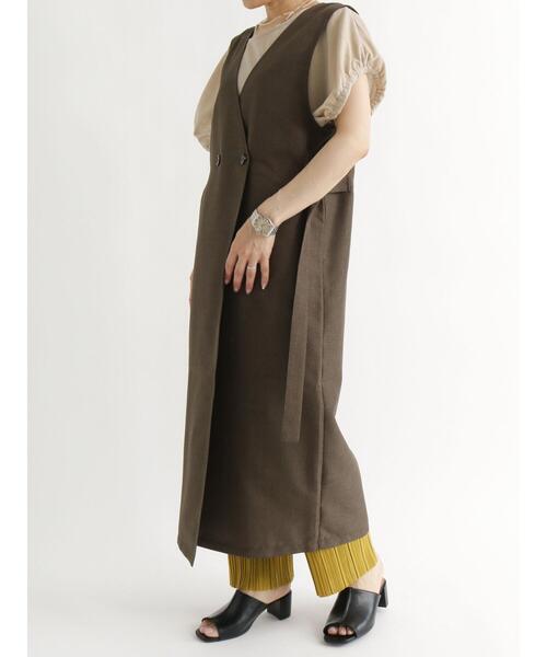 Samansa Mos2 blue（サマンサモスモスブルー）の「◎ダブルボタンジャンパースカート（ワンピース・レディース・ブラック/ベージュ/カーキ・ﾌﾘ-）」の9枚目の写真
