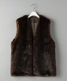 BEAUTY&YOUTH UNITED ARROWS | フェイクファー Vネック ベスト(その他アウター)