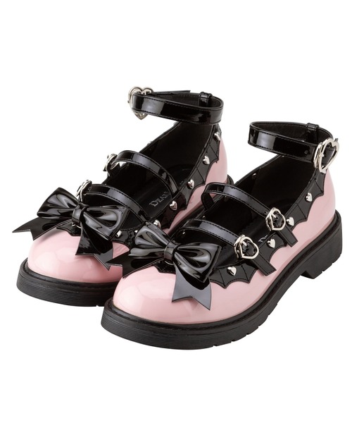 DearMyLove（ディアマイラブ）の「小悪魔ハート3連ベルトパンプス（パンプス・レディース・ブラック/ベビーピンク・22.5cm/23cm/23.5cm/24cm/24.5cm/25cm/25.5cm）」の9枚目の写真