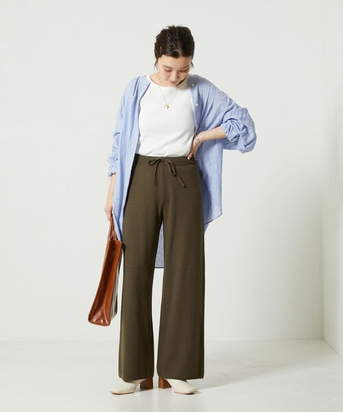 FREAK'S STORE（フリークスストア）の「【WEB限定】ワイドイージーニットパンツ（その他パンツ・レディース・ブラック/ブラウン/レッド/ピンク/ブルー/グリーン/ナチュラル・SMALL/MEDIUM）」の12枚目の写真