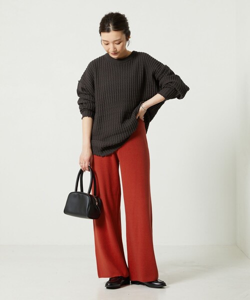 FREAK'S STORE（フリークスストア）の「【WEB限定】ワイドイージーニットパンツ（その他パンツ・レディース・ブラック/ブラウン/レッド/ピンク/ブルー/グリーン/ナチュラル・SMALL/MEDIUM）」の9枚目の写真