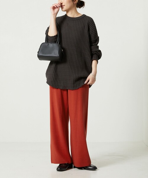 FREAK'S STORE（フリークスストア）の「【WEB限定】ワイドイージーニットパンツ（その他パンツ・レディース・ブラック/ブラウン/レッド/ピンク/ブルー/グリーン/ナチュラル・SMALL/MEDIUM）」の18枚目の写真