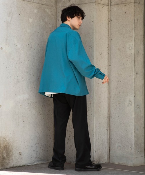 WEGO（ウィゴー）の「WEGO/シンプルロゴBIGシャツ（シャツ/ブラウス・メンズ・ホワイト/ブルー/ブラック・LARGE/MEDIUM）」の4枚目の写真