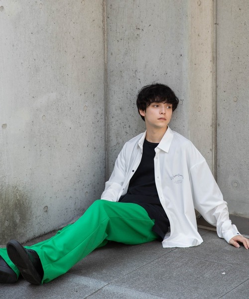 WEGO（ウィゴー）の「WEGO/シンプルロゴBIGシャツ（シャツ/ブラウス・メンズ・ホワイト/ブルー/ブラック・LARGE/MEDIUM）」の7枚目の写真