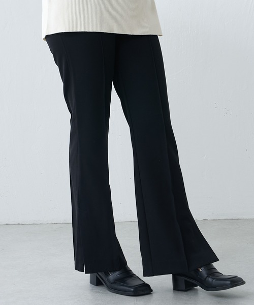 Lui's（ルイス）の「ハイウエストサイドベンツパンツ（スラックス・レディース・アイボリー/ブラック/パープル・FREE）」の5枚目の写真