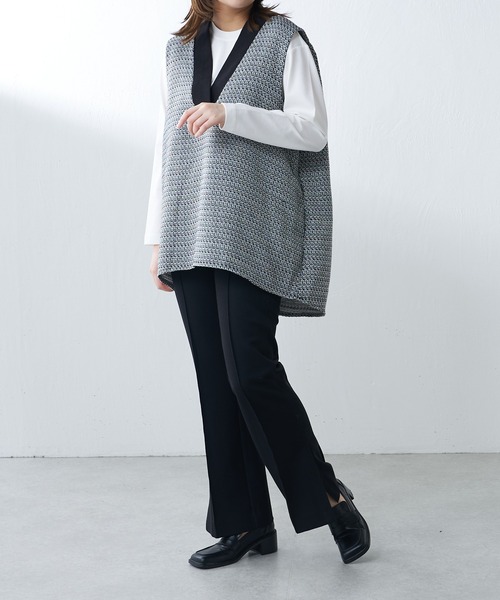 Lui's（ルイス）の「ハイウエストサイドベンツパンツ（スラックス・レディース・アイボリー/ブラック/パープル・FREE）」の13枚目の写真