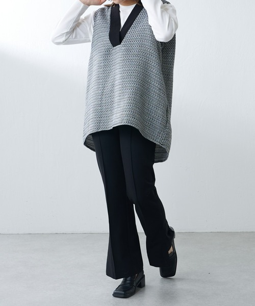 Lui's（ルイス）の「ハイウエストサイドベンツパンツ（スラックス・レディース・アイボリー/ブラック/パープル・FREE）」の14枚目の写真